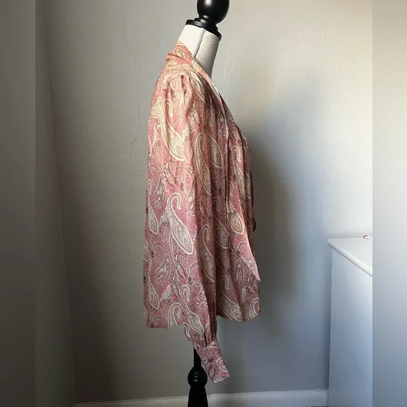 NWT PAIGE Cleobelle Paisley Silk Blouse Size XS - Picture 13 of 16